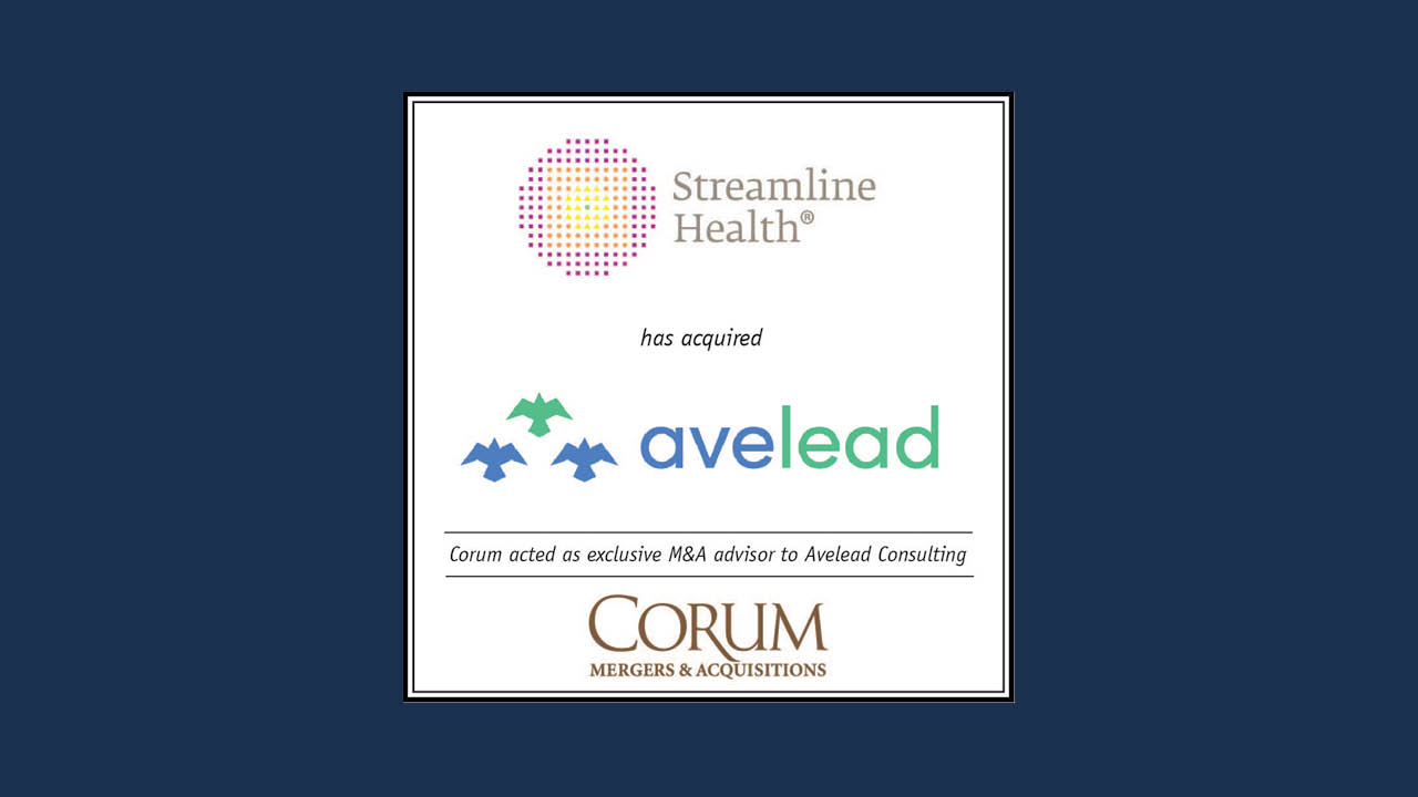 Corum Client Avelead Acquired by Streamline Health Solutions